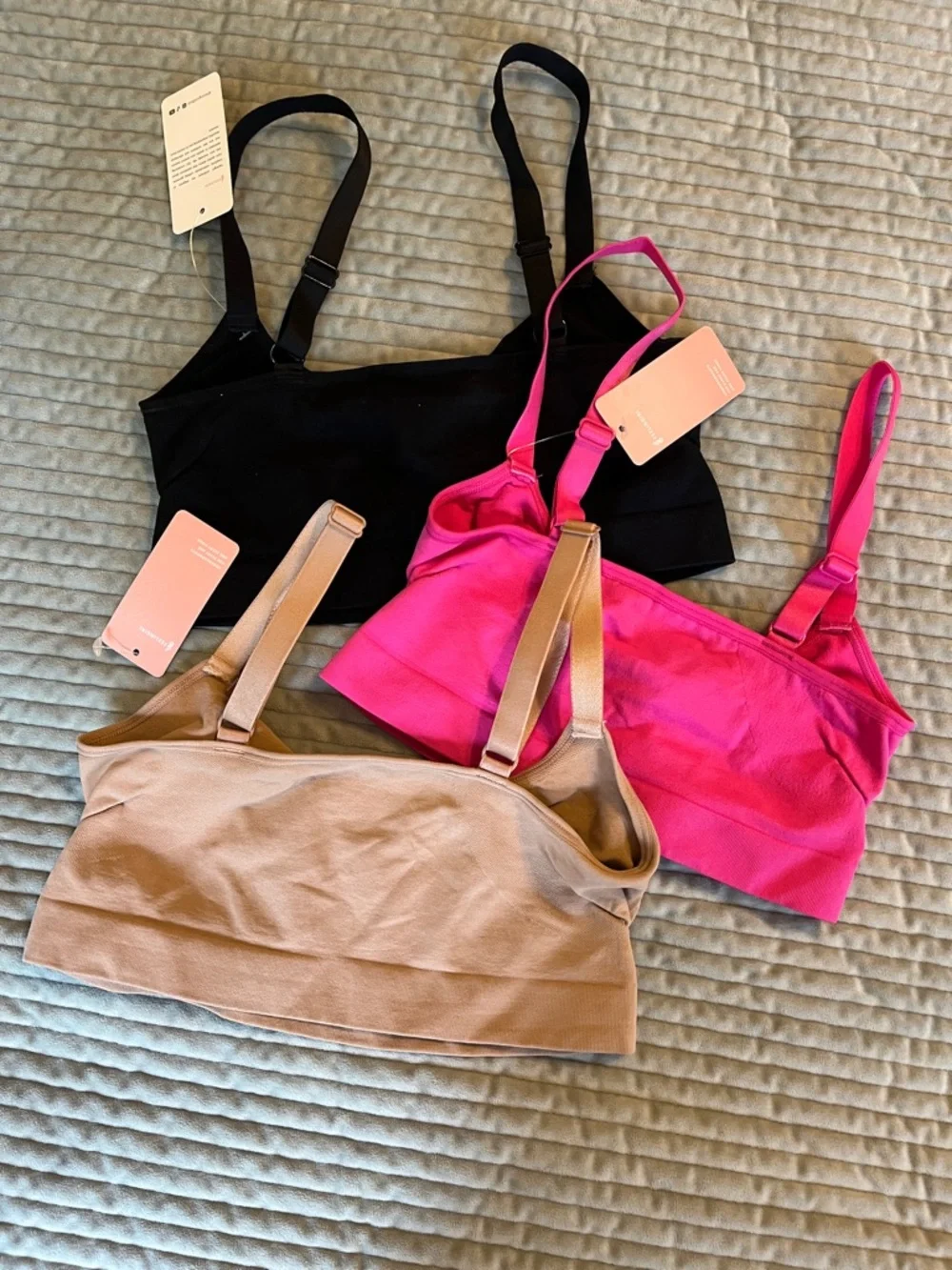 Everyday Soft Cup Bralette in Black, Hot Pink, and Nude- Set of 3 - Picture 5 of 7